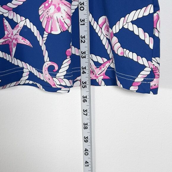 Barbara Gerwit Shift Mini Dress Womens Sz M Blue Seashell Nautical Print - Picture 10 of 10